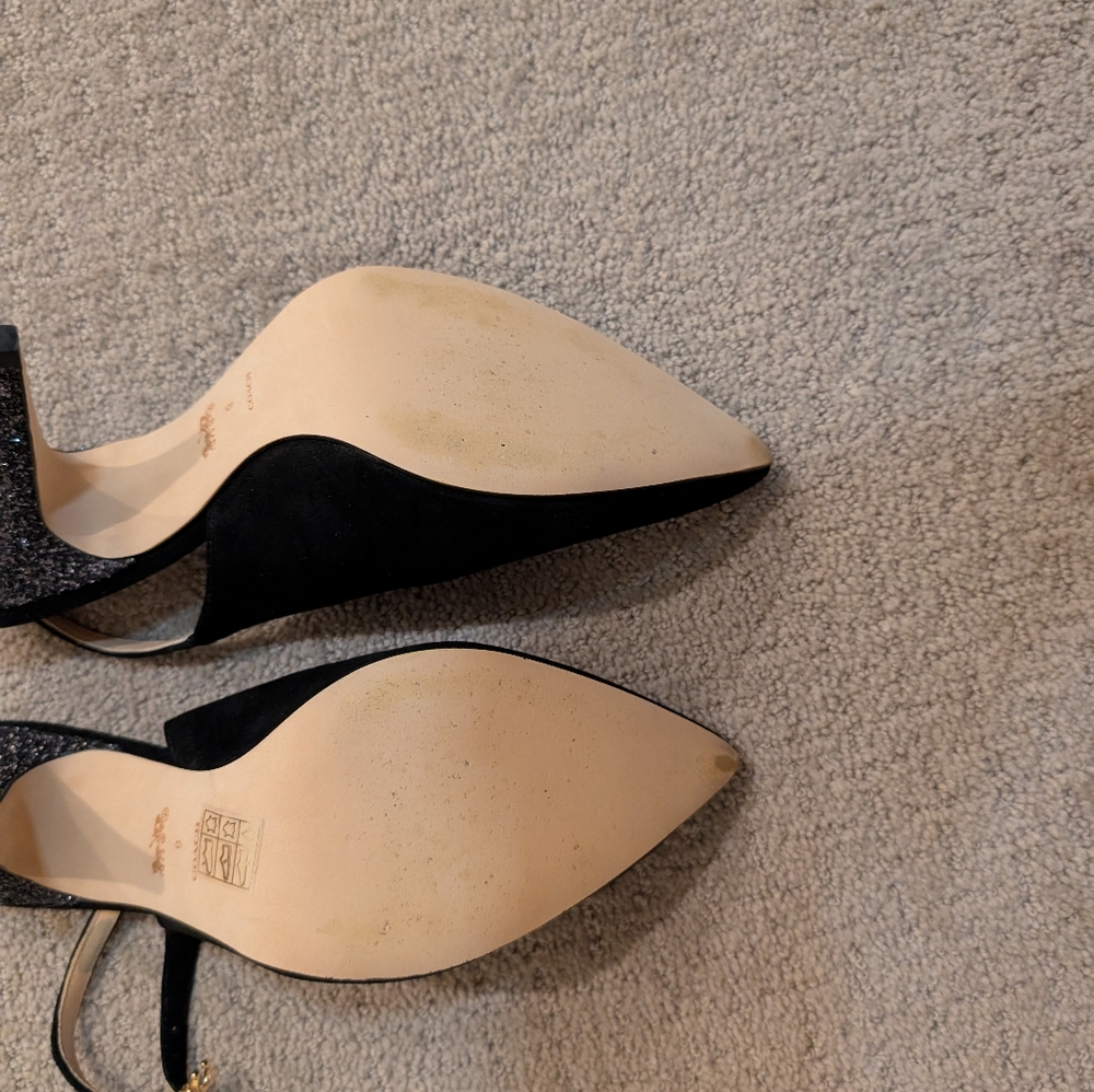 Coach Black Suede Slingback Heels - Picture 5 of 5